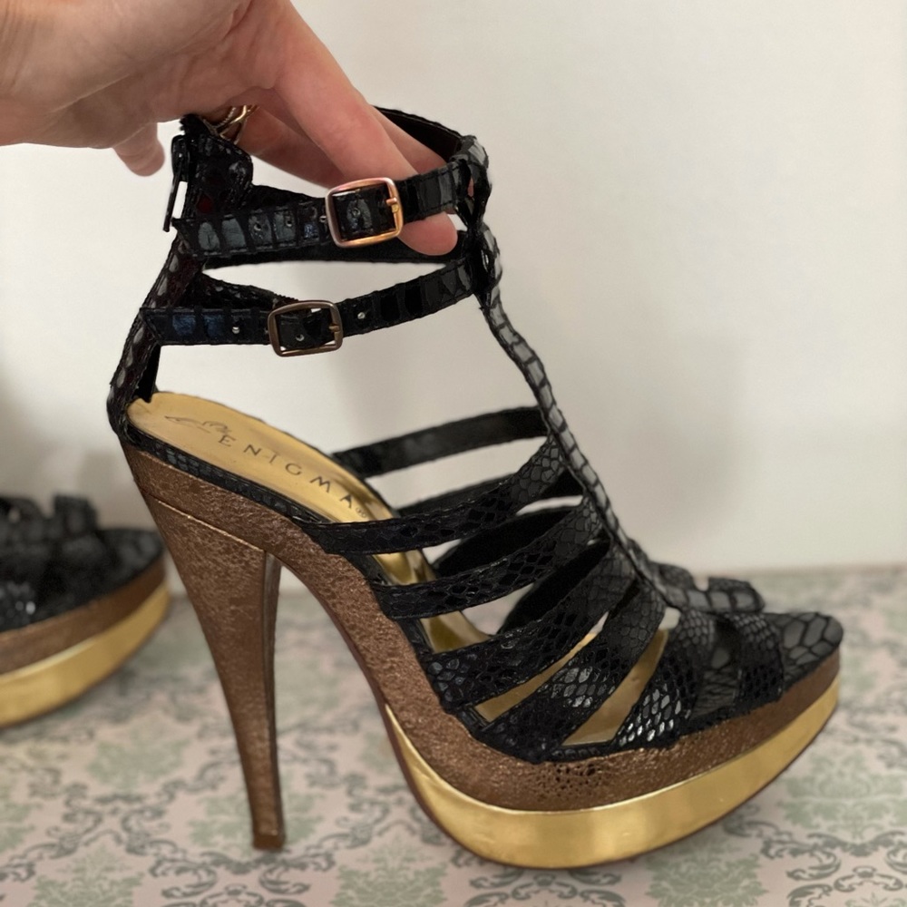 Enigma Strappy Gladiator Platform Stiletto Heels